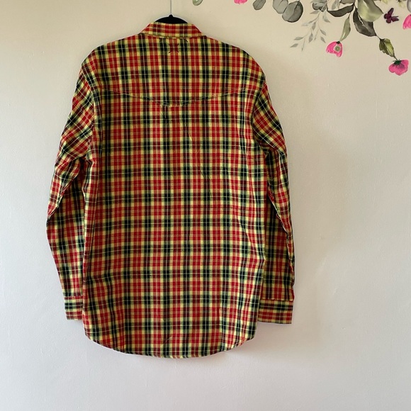 Detache Labs Yellow Plaid Button Down Shirt, Western Style Detail, Men's XL - Picture 11 of 11